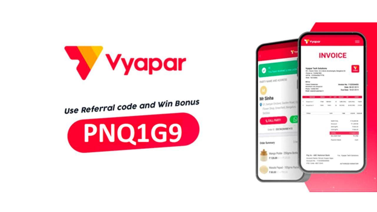 Vyapar Referral Code PNQ1G9 Get 